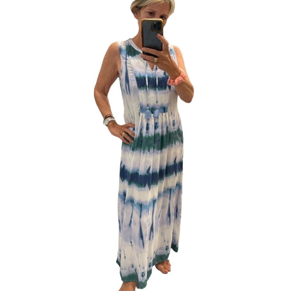 Beach Lunch Lounge Tie Dye Sleeveless Viscose Dress.Size L